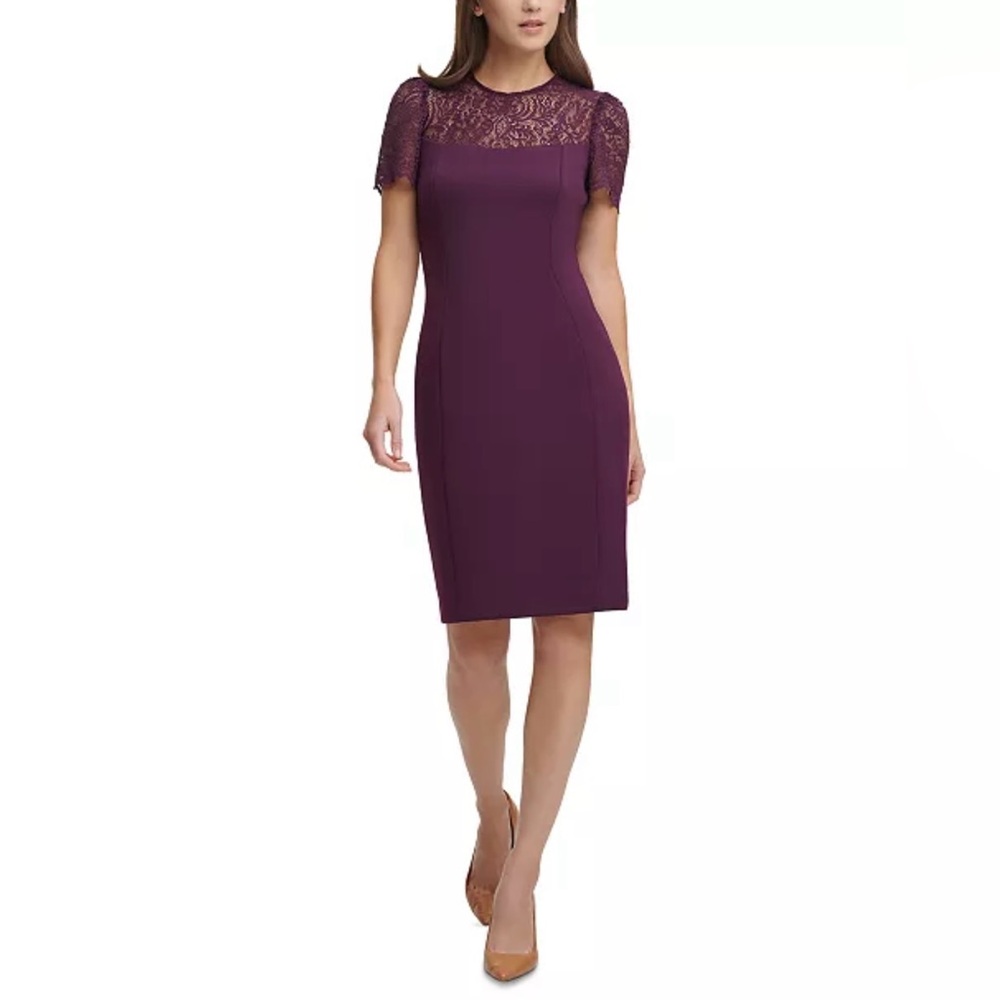 Calvin Klein NEW Elegant Purple Lace Dress size 6